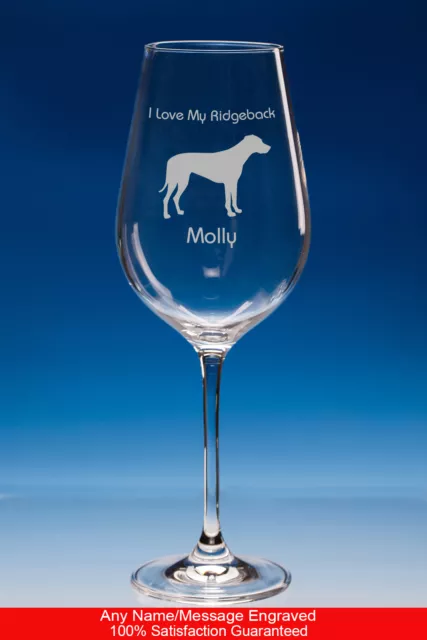 Rhodesian Ridgeback Dog Gift Personalised Engraved Fine Quality Wine Glass