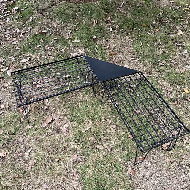 OUTDOOR FOLDING MESH Table Triangle Board Corner Connector Plate (Black ...