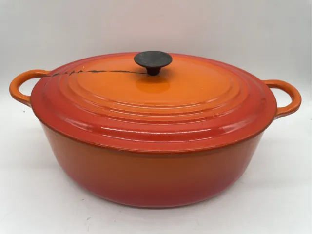 Le Creuset Volcanic Orange Cast Iron Oval Casserole size D & Lid - 4 Litre