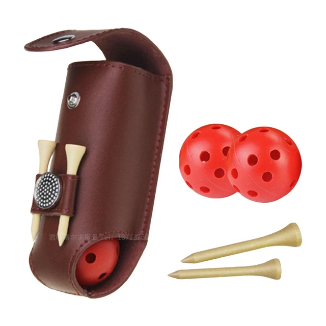 Sac De Transport En Cuir Pour Balles De Golf Avec 3 Balles De Golf Et 2 Clous