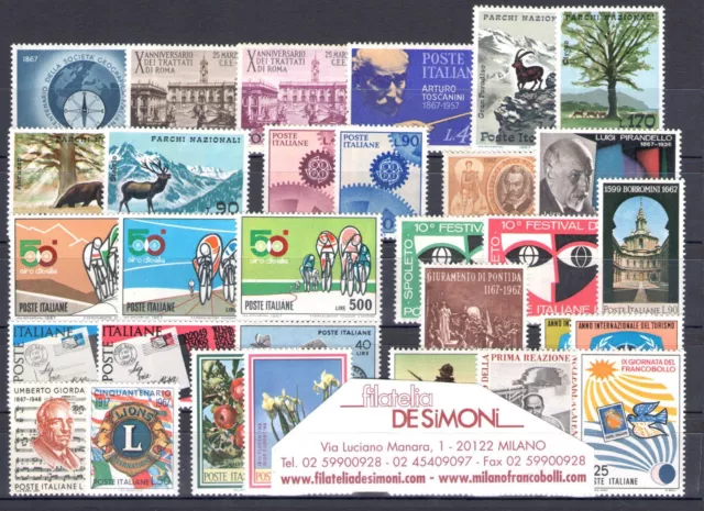 1967 Italie République, timbres neufs, année complète 31 valeurs - MNH**