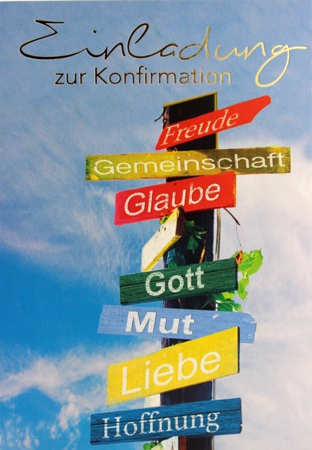 AC EINLADUNG KONFIRMATION Karte Einladungskarte Konfirmationskarte mit ...