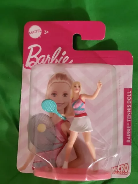 NIB MICRO COLLECTION Barbie Tennis Doll. 2 1/2” Tall + Scented