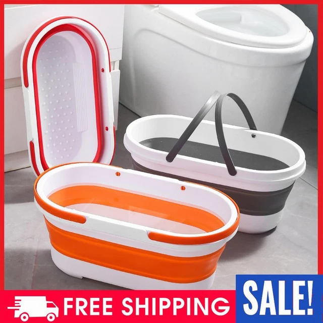Foldable Laundry Barrel Multifunctional Space-Saving for Washing Fishing Camping