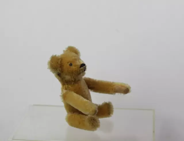 Antique Honey Mohair Tumbling Teddy Bear Glass Eyes Stitched Nose Mouth Works