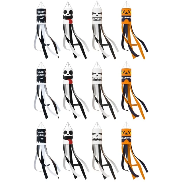 12 Pcs Hanging Windsock Flag Halloween Windshield Flag Outdoor Flags The Sign