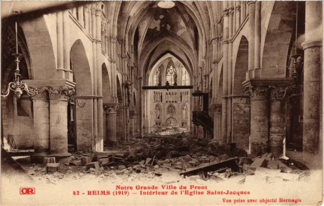 CPA AK Military Reims Interior of the Church of Saint-Jacques Ruins (698127)