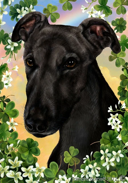 Clover Garden Flag - Black Greyhound 313121