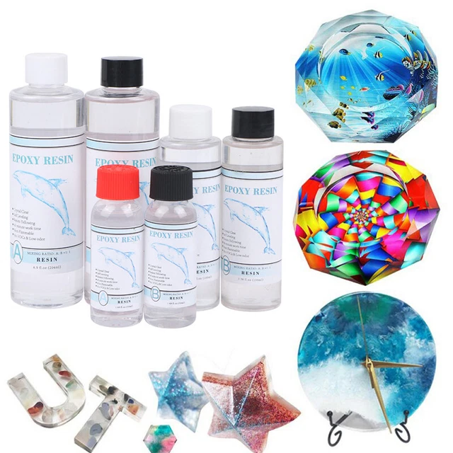Kit Resina Epossidica Cristallo 1:1 Gioielli Trasparente Colla Resina AB Cristallo Goccia Gl wi