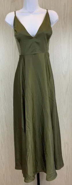 ASOS Edition V-Neck Spaghetti Strap Midi Dress, Women's Size 14, NEW MSRP $159