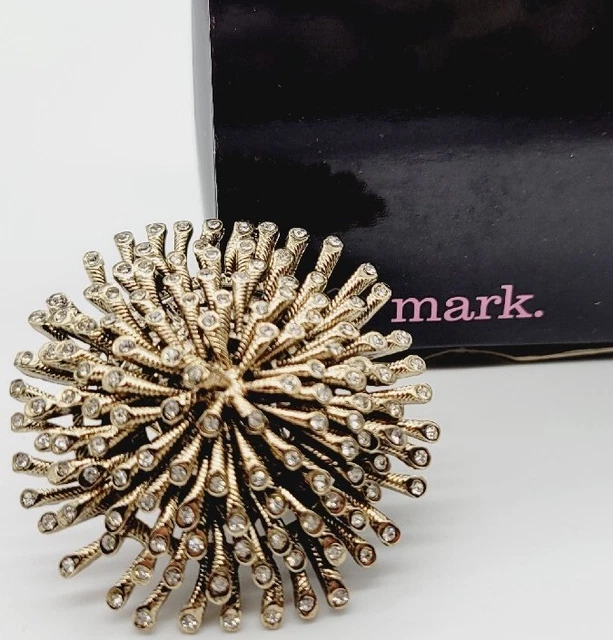 Avon Mark POP STAR Cocktail Ring Gold tone HUGE Stretch One Size #16