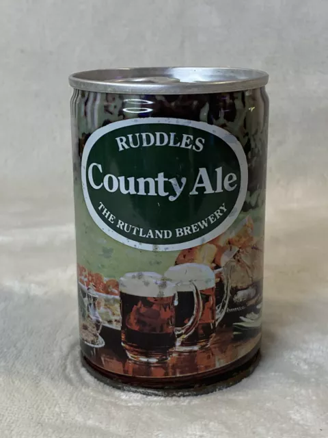 Vintage RUDDLES Country Ale Beer STEEL Pull-Tab 9.31oz Can - England