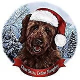 Holiday Pet Gifts Goldendoodle Chocolate Dog Santa Hat Porcelain Ornament