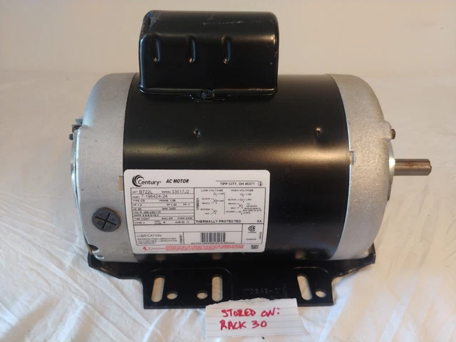 Century B722L 1.5 hp 3450 RPM 56 Fr 115/208-230V Belt Drive Cap Start Blow Motr