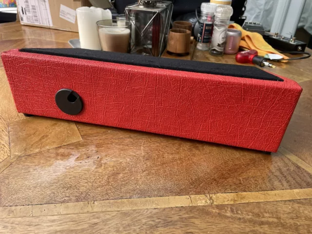 custom pedal board red leather