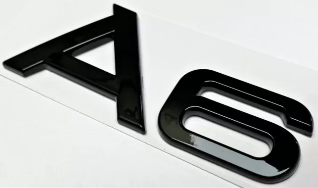 Black A6 Fit Audi A6 Rear Trunk Emblem Badge Nameplate Decal Letter Number