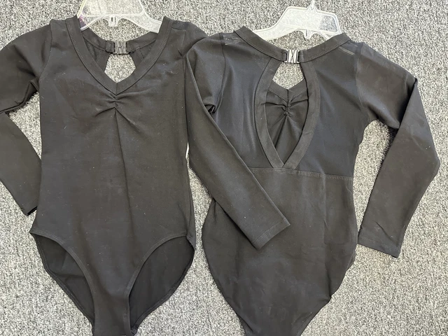 Dance  Leotard Alice Roma A328 Ballet Adult Sizes Adult Black Long Sleeve Contem