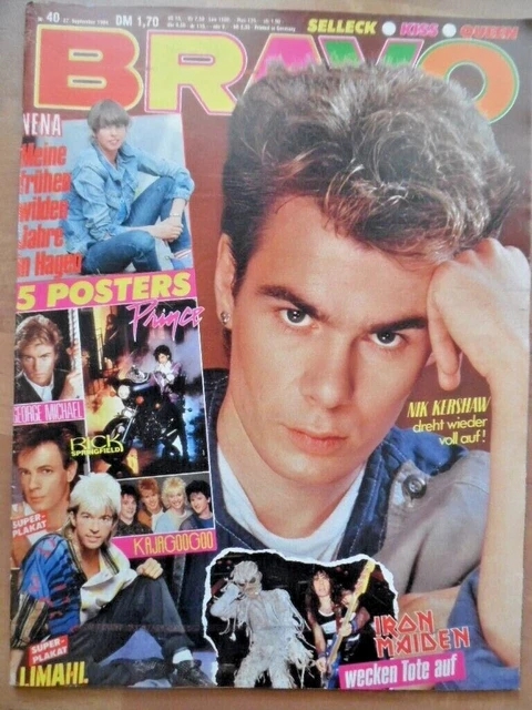 BRAVO 40-1984 Nik George Michael PRINCE Kajas KISS Queen Martin Gore Maiden Nena