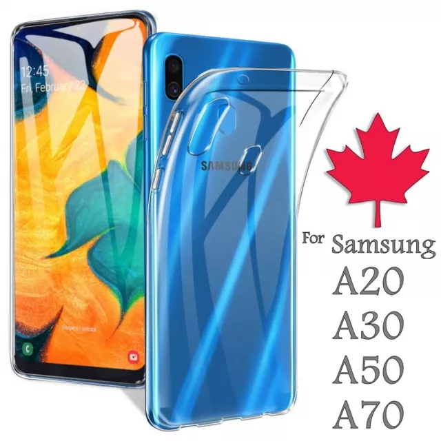 For Samsung Galaxy A70 A50 A30 A20 Case Clear Thin Soft TPU Silicone Back Cover