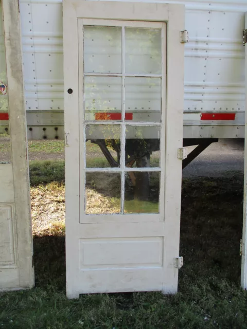 Door 01: Antique Victorian Solid Wood Door With removable glass panes for screen