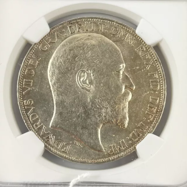 Great Britain Edward VII 1902 Crown Silver Coin NGC Graded MS61 MS 61 Mint State 2