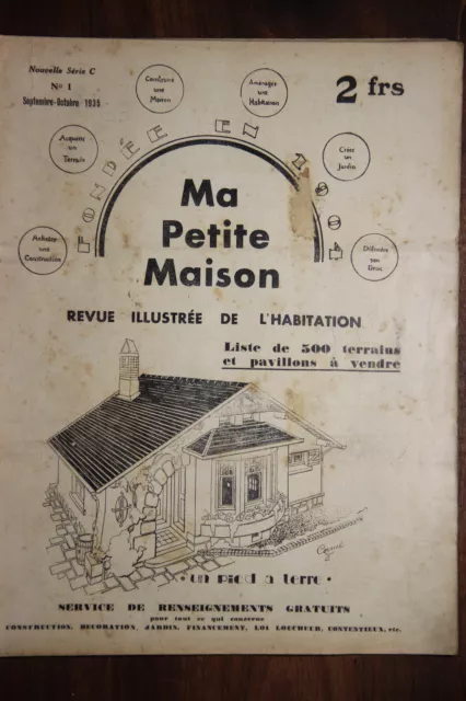 "Ma Petite Maison". Revue Mensuelle De l'Habitation. Septembre octobre 1935