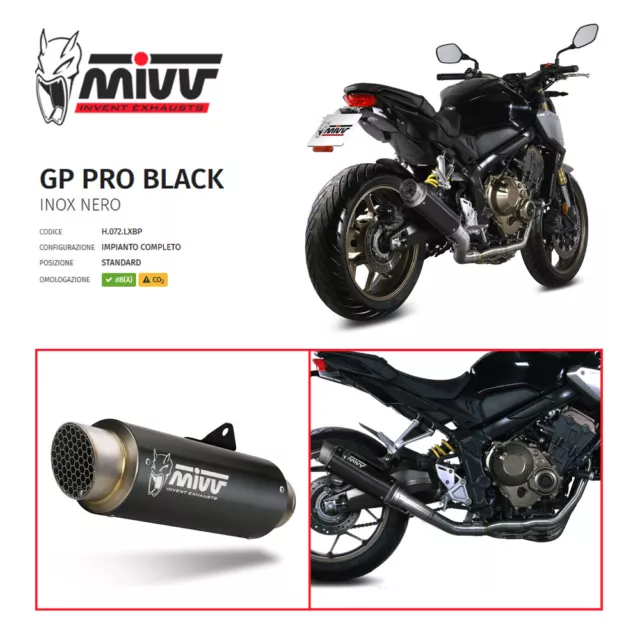 Scarico Completo [Mivv] Gp Pro Black - Honda Cb 650 R (2019-2020) - H.072.Lxbp