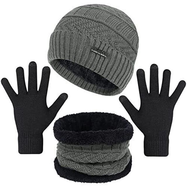 Conjunto De Guantes De Bufanda De Gorro De Invierno Para Hombres Y Mujeres