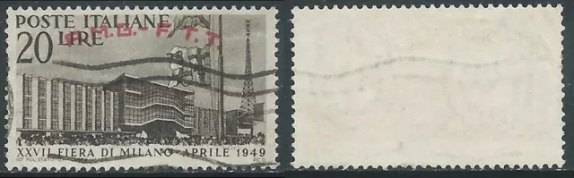 1949 TRIESTE A USATO FIERA DI MILANO VARIETà SOPRASTAMPA ALTA - R15-5