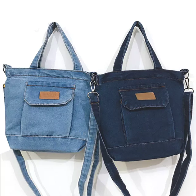 Denim Tote Bag Crossbody Jean Purse Womens Small Shoulder Handbag Shopper Travel