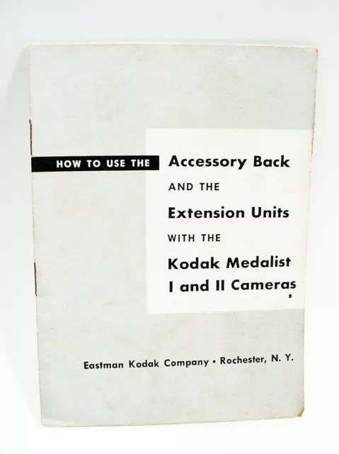 Accesorio posterior y unidad de extensión Kodak Medalist Instruc | 11 piezas | 1946 | $9.60 |