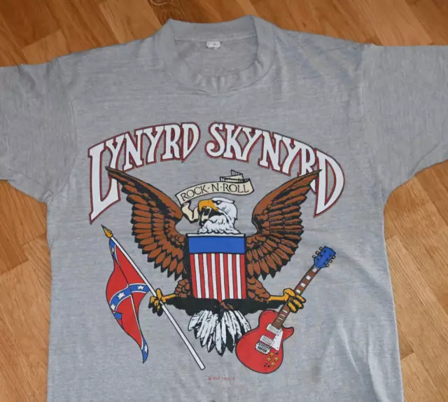 *1980's LYNYRD SKYNYRD* vtg rock concert 1987 TOUR tee t-shirt (M/L) 70's 80's