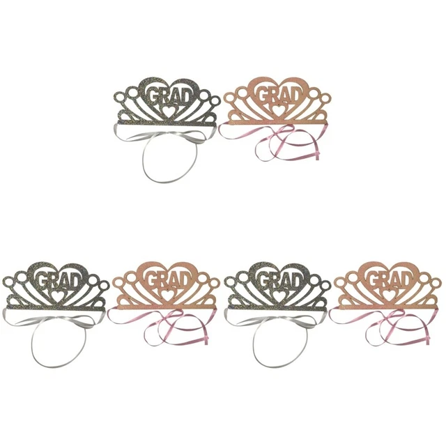 6 piezas diadema brillante tocados escalonados grado corazón have bands
