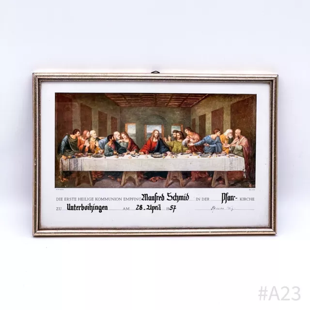 Heiligenbild im Bilderrahmen „Andenken an die erste heilige Kommunion“ Nr. 2352