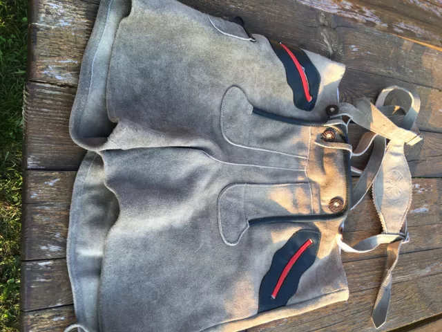 Pantaloni corti in pelle grigi pantaloni folcloristici in pelle con spalline per bambini Isar costumi tradizionali