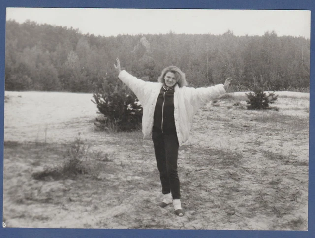 Pretty Girl in a Jacket in Nature Soviet Vintage Photo USSR