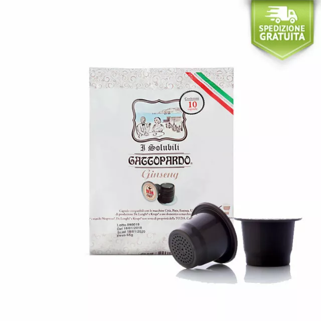 80 Capsule Cialde Compatibili Nespresso GINSENG Toda Gattopardo