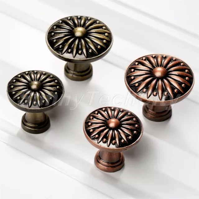 2x Vintage Round Cabinet Knobs Drawer Door Closet Wardrobe Cupboard Pull Handles