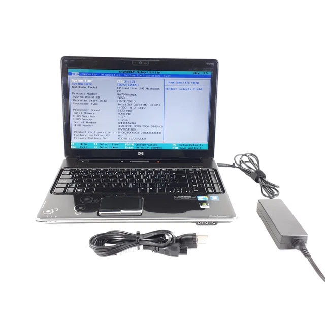 HP PAVILION DV6 Notebook Intel Core i3-M330 4GB RAM 500 HDD