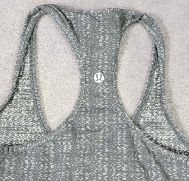 LULULEMON ATHLETICA RACERBACK TANK TOP Ziggy Wee October Angel Wing Gray Sz. 6