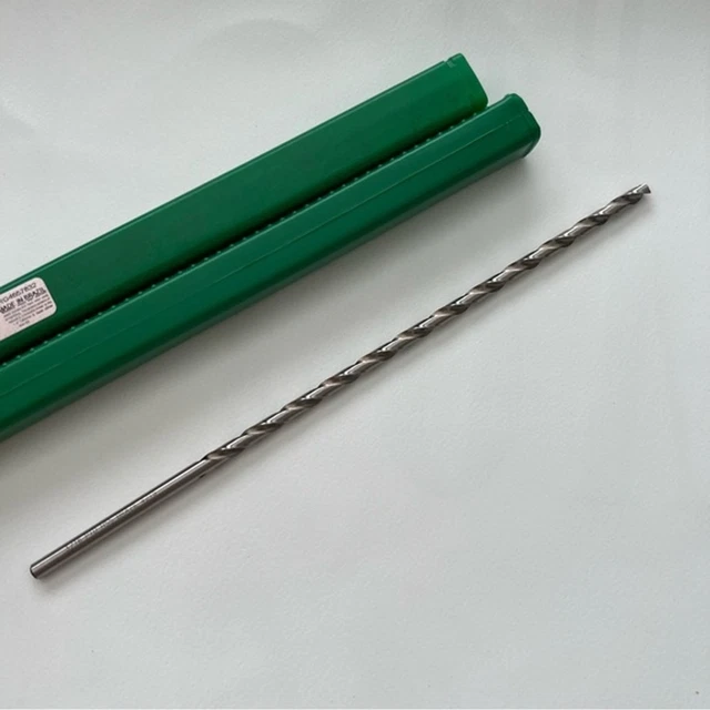HSS Bright Finish Extra Long Drill Bit Straight Shank 3/16 x 18” Made in Brazil
