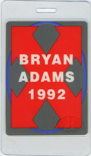 Bryan Adams 1992 Laminated Backstage Pass