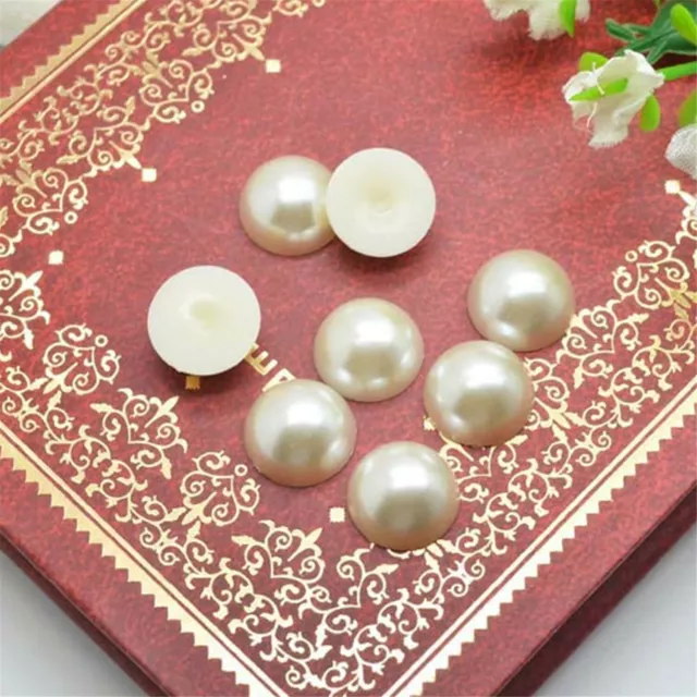 50PCS Assorted 6-20mm Pearl White Resin Cameo Flatback Cabs Ornament Accessories