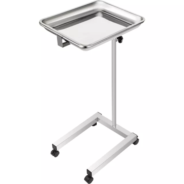 VEVOR Table de Mayo Chariot de Coiffure Réglable 82-130 cm Plateau Inox Salon