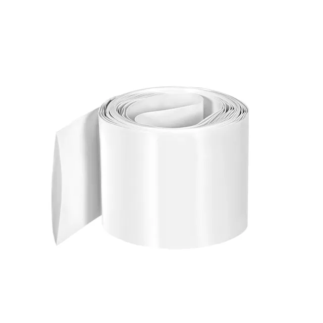 PVC Heat Shrink Tube 60mm Flat Width Wrap for Three 18650 2m White