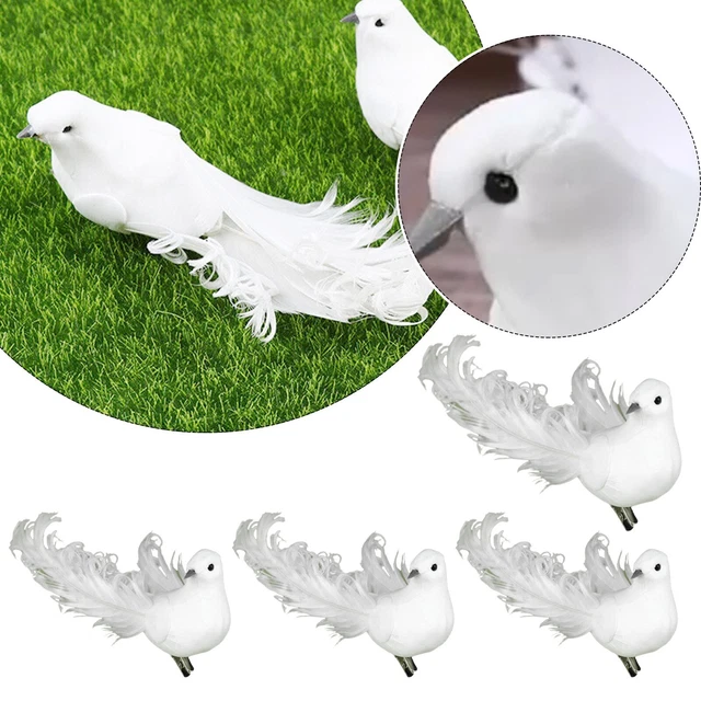 YOUDALIS 4 Pcs Oiseaux Artificiels En Plumes - Rouges-Gorges Décoratifs Avec Clip Pour Jardin, Mariage Et Artisanat