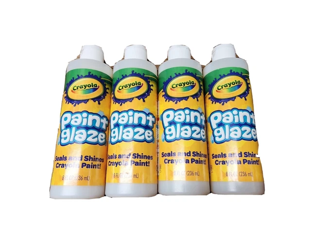 Lote de 4 selladores de brillo transparente permanente no tóxico de pintura Crayola 8 oz NUEVO