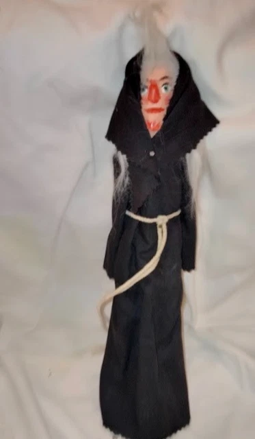 Ancienne Marionnette Gitane En Papier Mâché - Marionnette à Main Vintage