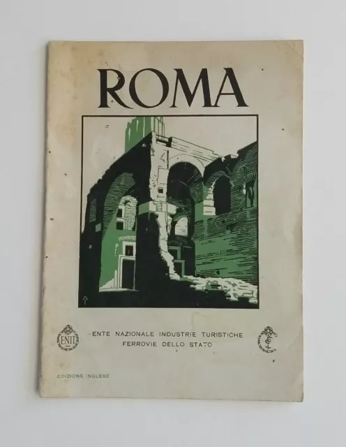 Vintage Tourist Rome, Italy "ROMA" BROCHURE By Italian State Tourist Department