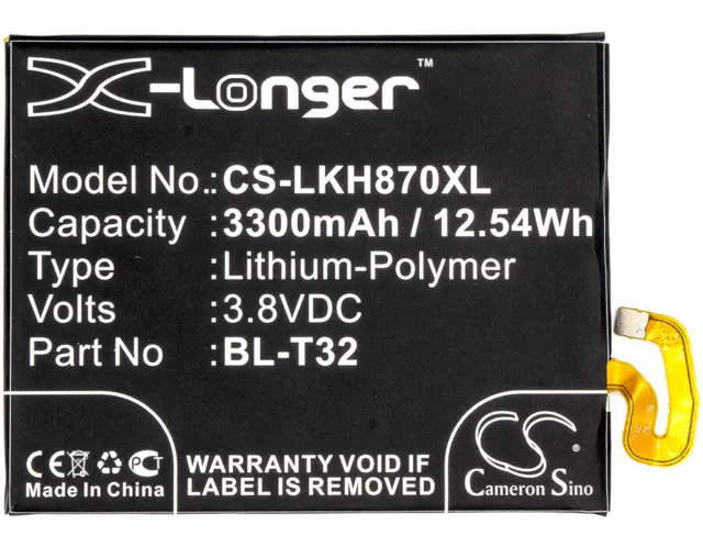 Replacement Battery For LG 3.8v 3300mAh / 12.54Wh Mobile, SmartPhone Battery
